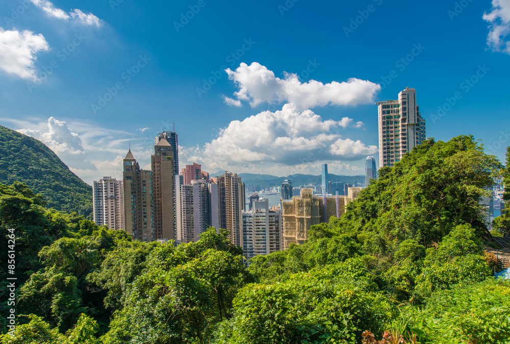 Fototapeta premium View of Hong Kong during sunny day