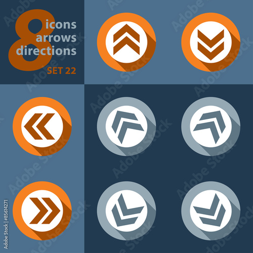 set of eight icons with arrows