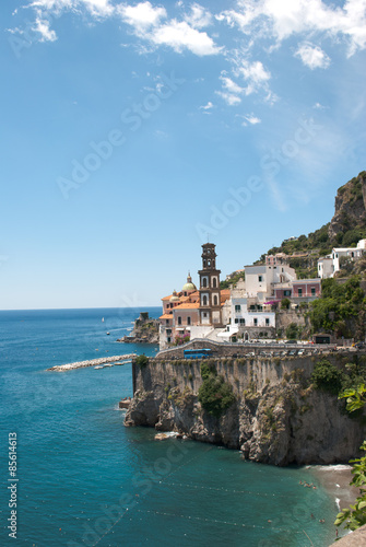Fototapeta Naklejka Na Ścianę i Meble -  View Atrani village from Amalfi peninsula Italy