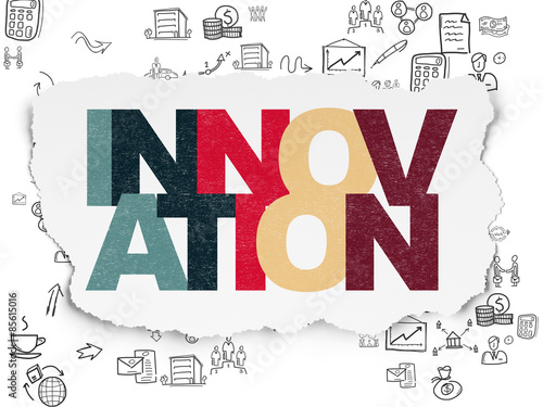 Finance concept: Innovation on Torn Paper background