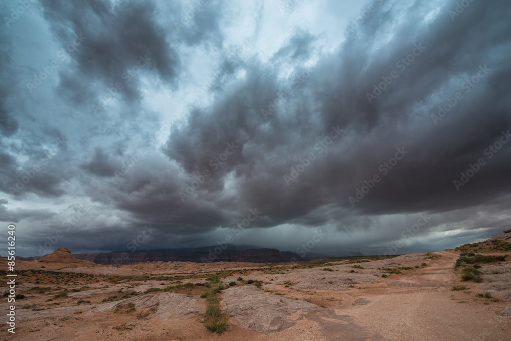 Rain Storm over the Desert Utah Landscape