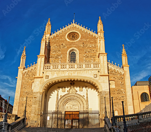 Fényképezés St. Jerome the Royal church facade in Madrid