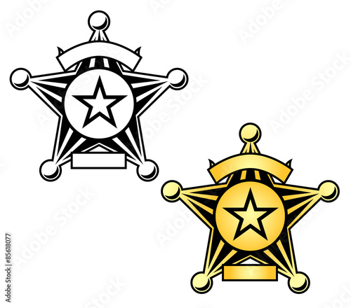 Sheriff Badge Vector Illustration