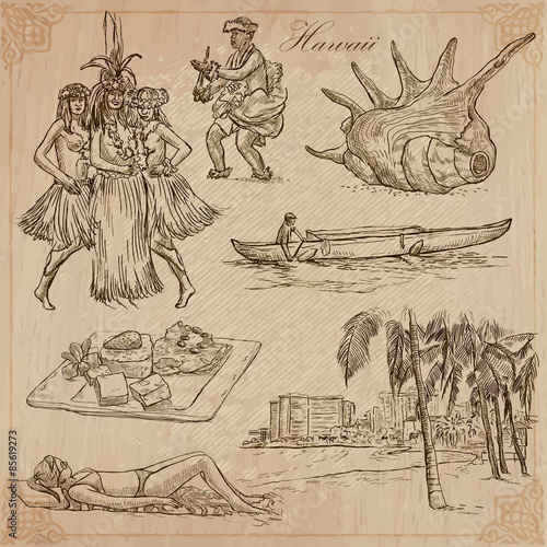 Hawaii - Travel. An hand drawn vectors.