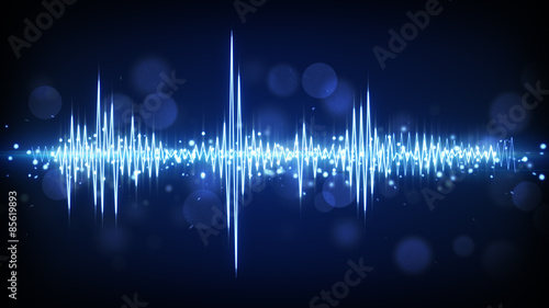 blue audio waveform background photo
