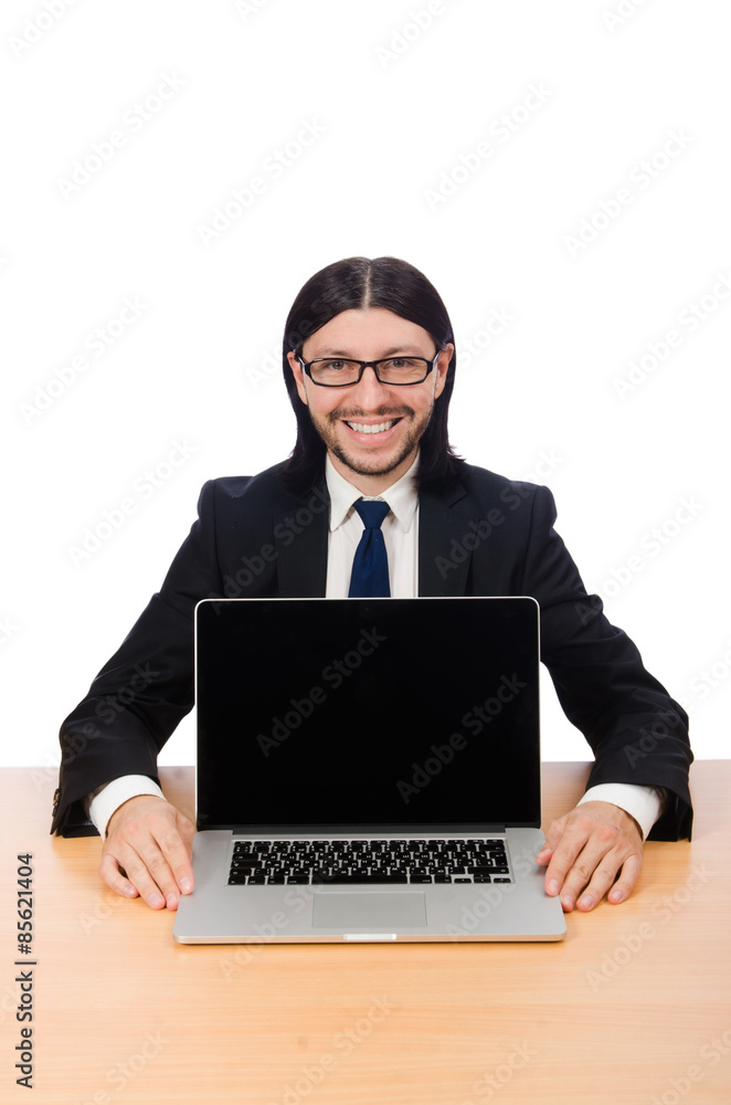 Businessman in business concept isolated on white