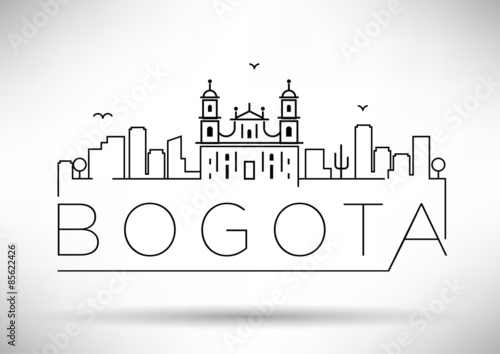 Bogota City Line Silhouette Typographic Design