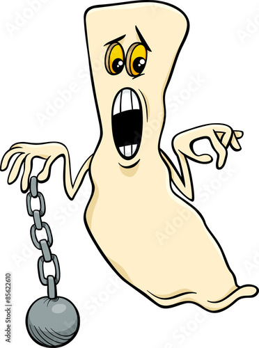 ghost with chain cartoon illustration