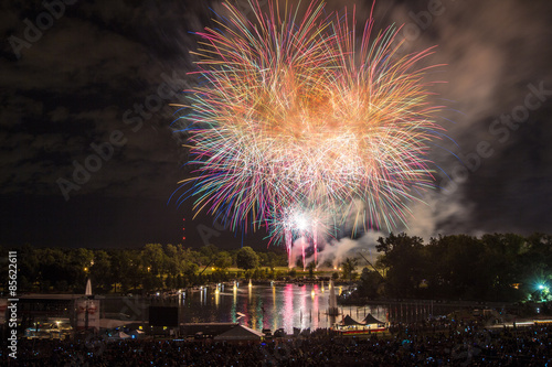 Fireworks over Forest Park in St Louis