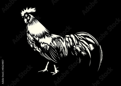 Woodcut Cockerel