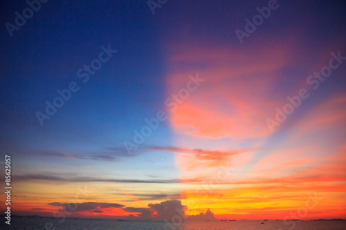 Stock Photo - Shot of the dark cloud on red sky