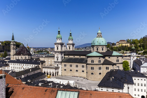 Baroque building of the Catholic Cathedral in Salzburg, Austria