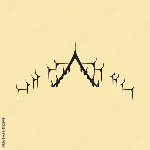 Temple thai vector