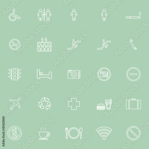 Public line icons on green background