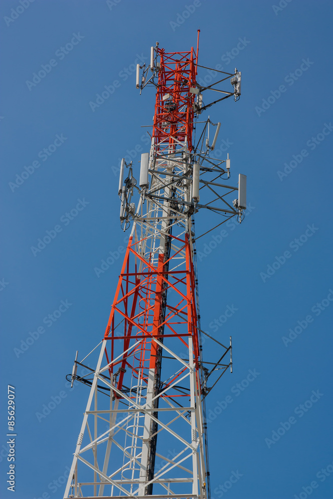 Telephone pole with clear blue sky. Telephone pole with clear blue sky.