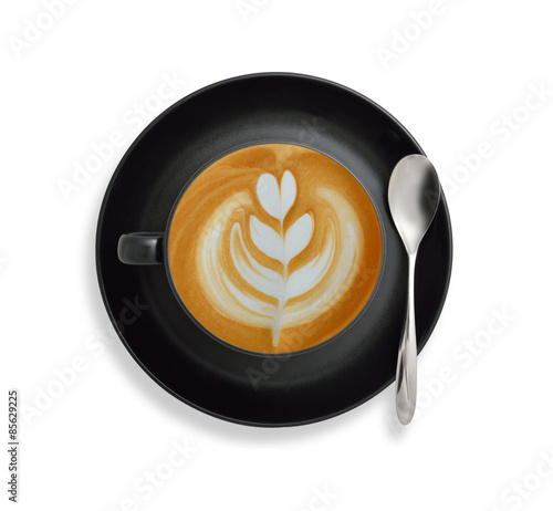 Latte art , coffee isolate on white background photo