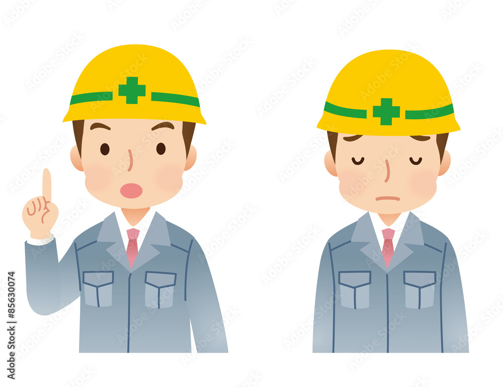建設現場作業員 男性 表情セット 建設現場作業員 男性 表情セット