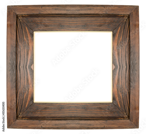 wooden picture frame isolated