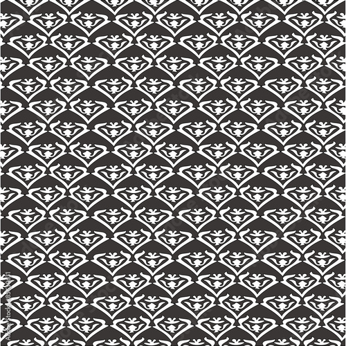 Vector vintage floral pattern, seamless background. Black and white pattern can be used for wallpaper, pattern fills, web page background, surface textures, packaging, and invitations 