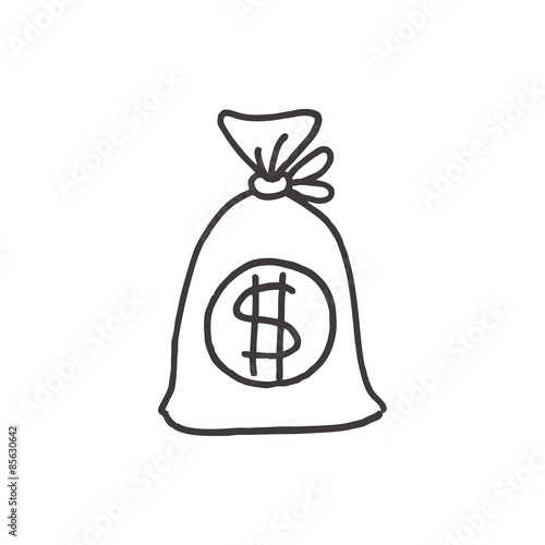 money bag doodle drawing