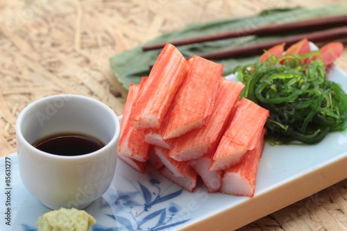 crab sticks on a plate