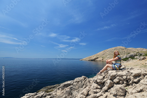  woman looking at sea