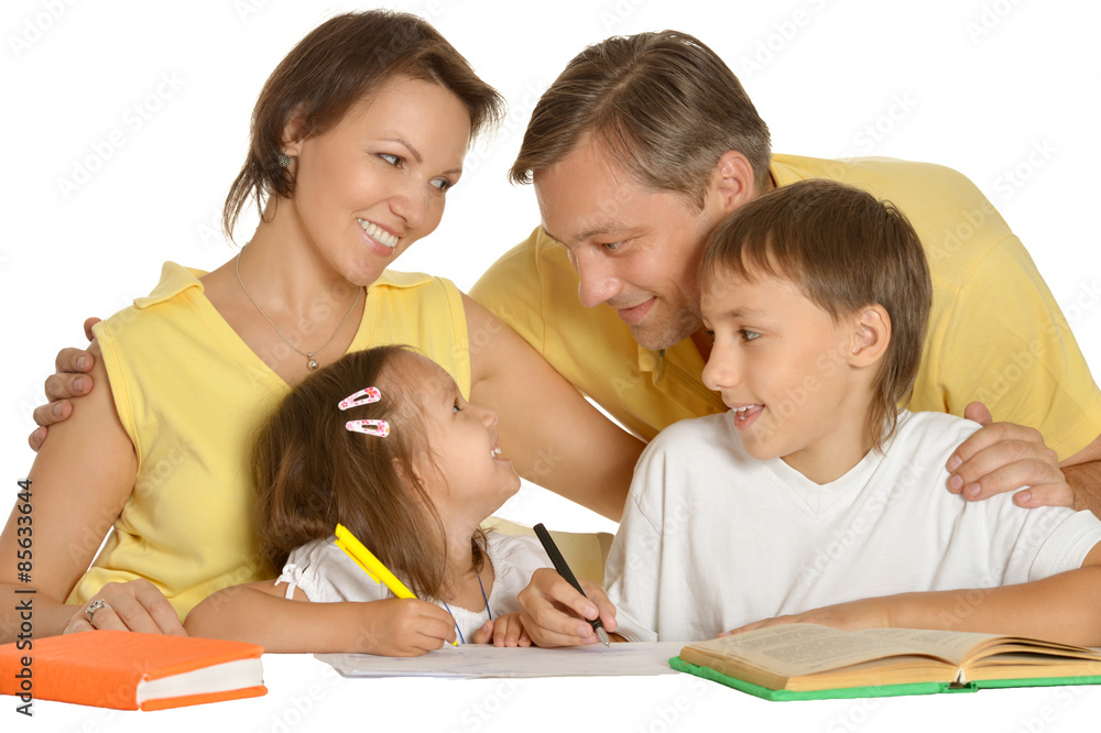 Parents help children with homework Parents help children with homework
