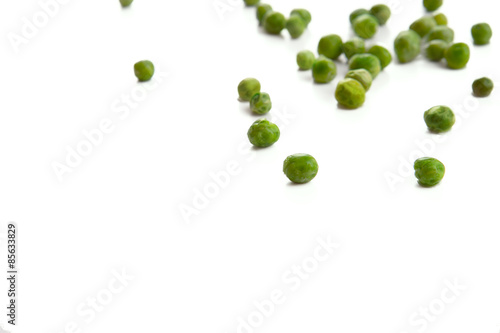 Green Pea Isolated on White Background.