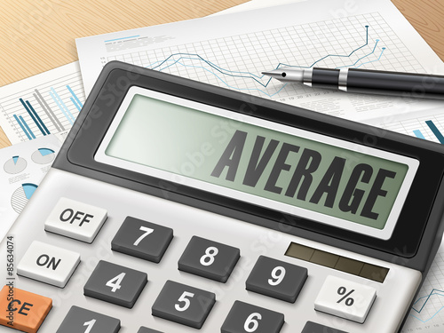 calculator with the word average
