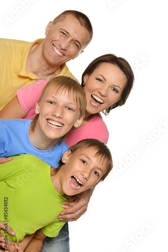 Happy family of four
