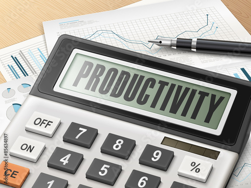 calculator with the word productivity