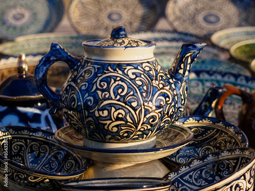 Принти на полотні Ceramic teapot in Bukhara, Uzbekistan