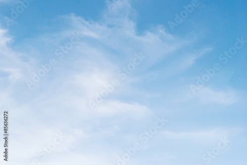 bright beautiful blue sky with clouds, as background