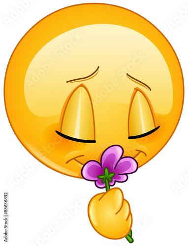 Smelling flower emoticon