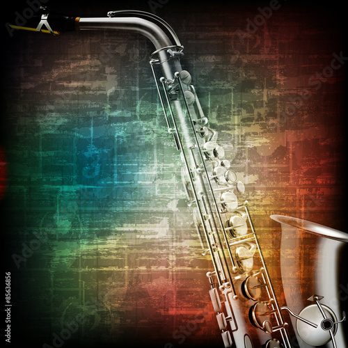 abstract grunge background with saxophone
