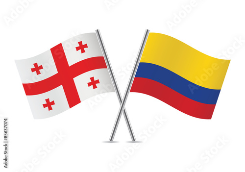 Free Download Georgia and Colombia flags. Vector illustration. - GFXLoad