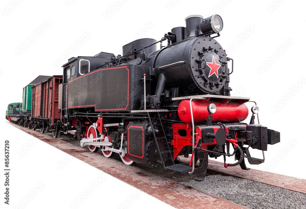 Naklejka premium vintage,big, steam train