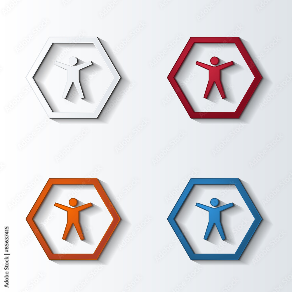 Obraz premium icon4colors_hexagon_frame_190