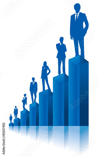 business people & graph Vector
