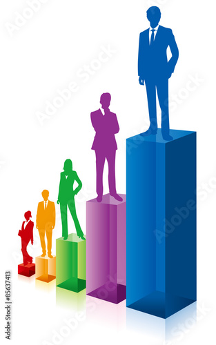 business people & graph Vector
