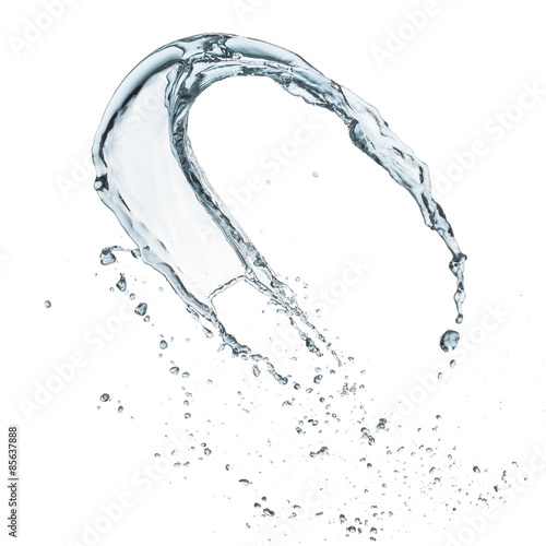 water splash flying in the air, isolated on white background