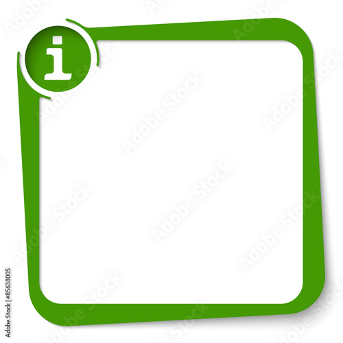 Vector green box for your text and info symbol