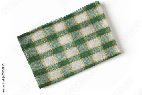 Cookbook background/Plaid cloth on white background