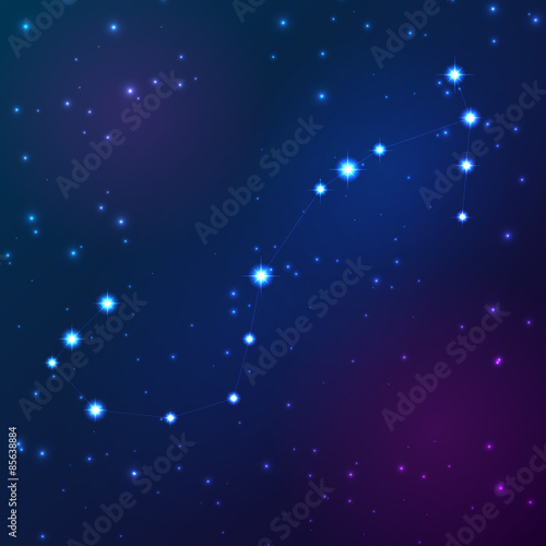 Scorpio vector Zodiac sign bright stars in cosmos