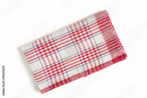 Cookbook background/Plaid cloth on white background