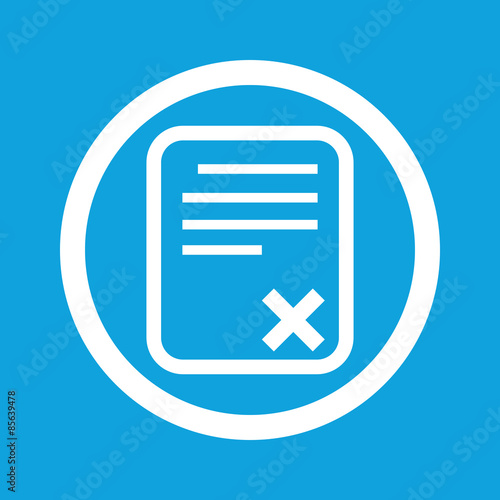 Declined document sign icon