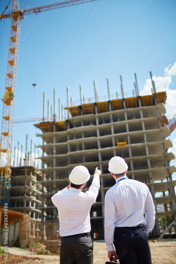 Pointing at new construction Pointing at new construction