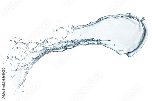 water splashing in the air, isolated on white background