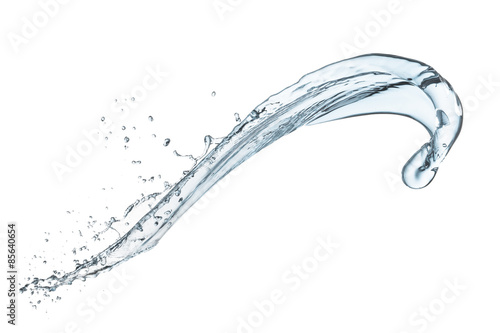 water splashing in the air, isolated on white background