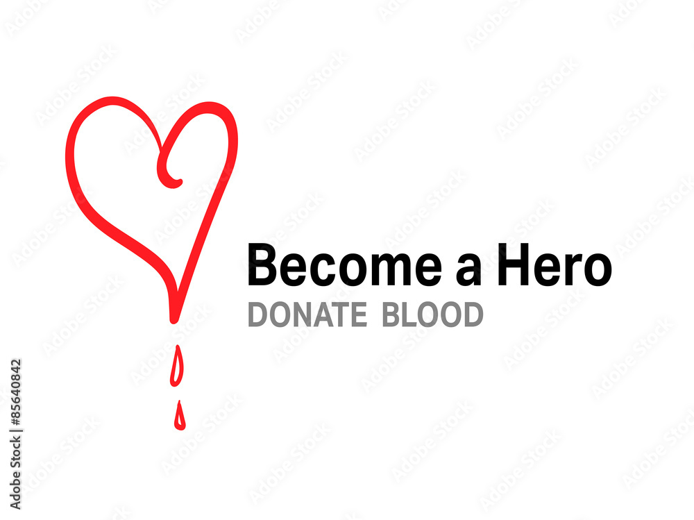 Become a hero donate blood vector